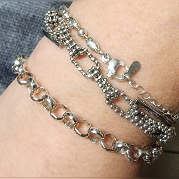 STERLING SILVER BRACELET "7 - Picture 4 of 10